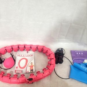 Weighted hula hoop, resistance bands, jump rope